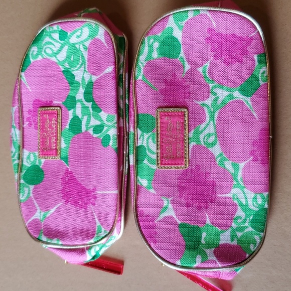 Lilly Pulitzer Handbags - Pair of pink Lily Pulitzer for Estee Lauder make up bags. Like new condition.